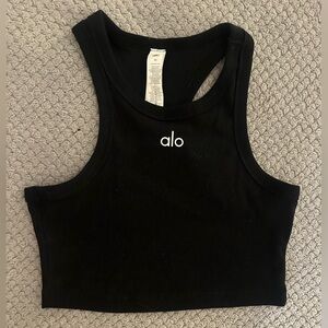 ALO Yoga Aspire Black Ribbed Tank